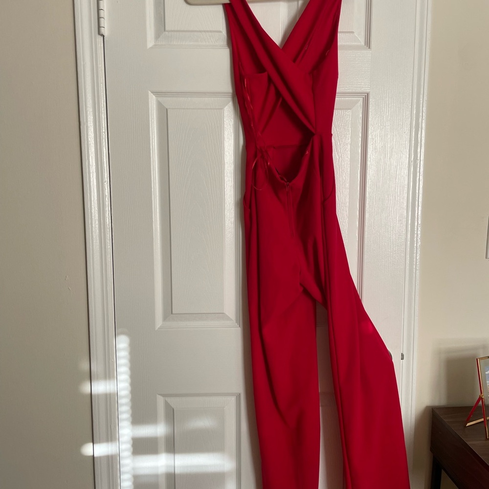 Elegant Red Women's Jumpsuit
